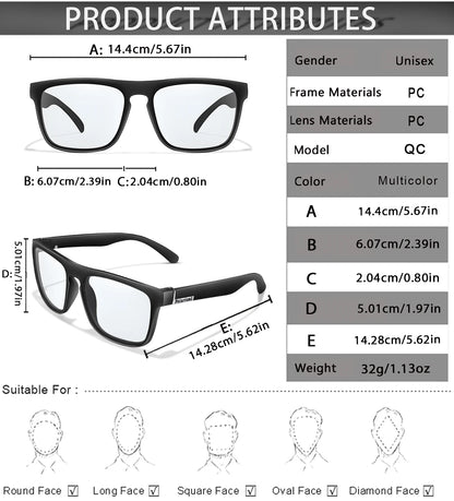Fashion Polarized Color Changing Cycling Sunglasses Men Night Vision Car Driving Sunglass Dirt Bike Motorcycle  Glasses