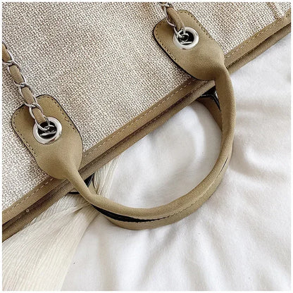 Fashion Make Up Designer Big Women's 2025 New Korean Fashion Casual Large Capacity Shoulder Crossbody Chain Tote Bag