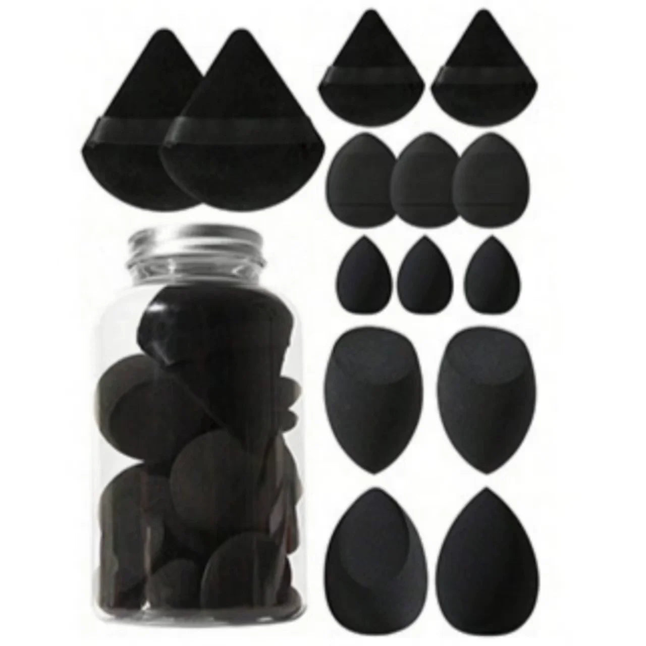 12/14Pcs Makeup Sponge Set Cosmetic Blender Beauty Egg Foundation Sponge Powder Puffs Mini Finger Puff Women Make Up Accessories