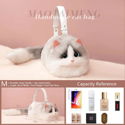 New Cute Popular Cat Small Bag Smooth Hand Feeling Not Easy To Lose Hair Hundred Mobile Phone Net Red Chain Crossbody Bag