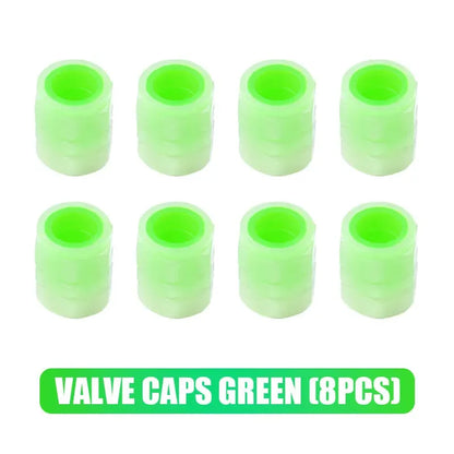 Luminous Car Tire Valve Cap Fluorescent Night Glowing Tire Decor Motorcycle Electric Bicycle Hub Valve Caps Car Accessories