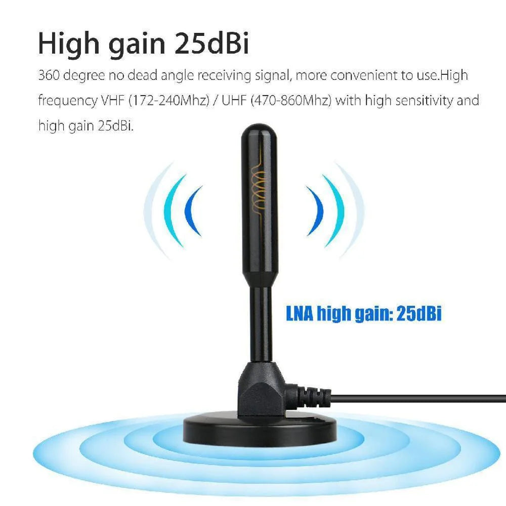 HD Digital TV Antenna Indoor Amplified DAB Antenna 200 Miles Ultra HDTV With Amplifier VHF/UHF Quick Response Outdoor Aerial Set