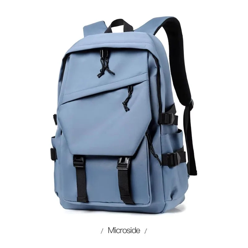 One 15 Inch Polyester Waterproof Solid Color Simple Men's Backpack Fashion Couple Student Computer Backpack