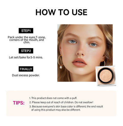 Lakerain Delicate Setting Powder Lasting Without Shedding Makeup Control Oil Locking Moisture Create Zero Pore Base Makeup