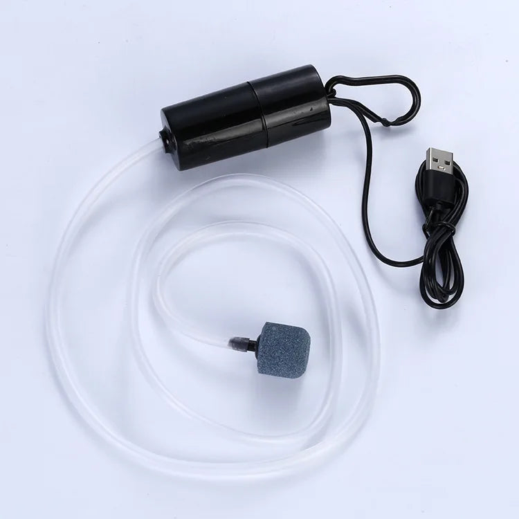 Mini Oxygen Pump USB Portable Fish Tank Fish Farming Aquarium Supplies Small Oxygen Pump Ultra Quiet Fishing Aerator