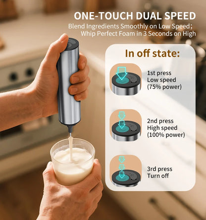 Kitchen Powerful Stirrer Milk Frother Handheld Foam Maker for Lattes Whisk Drink Mixer Coffee Electric Rechargable Egg Beater