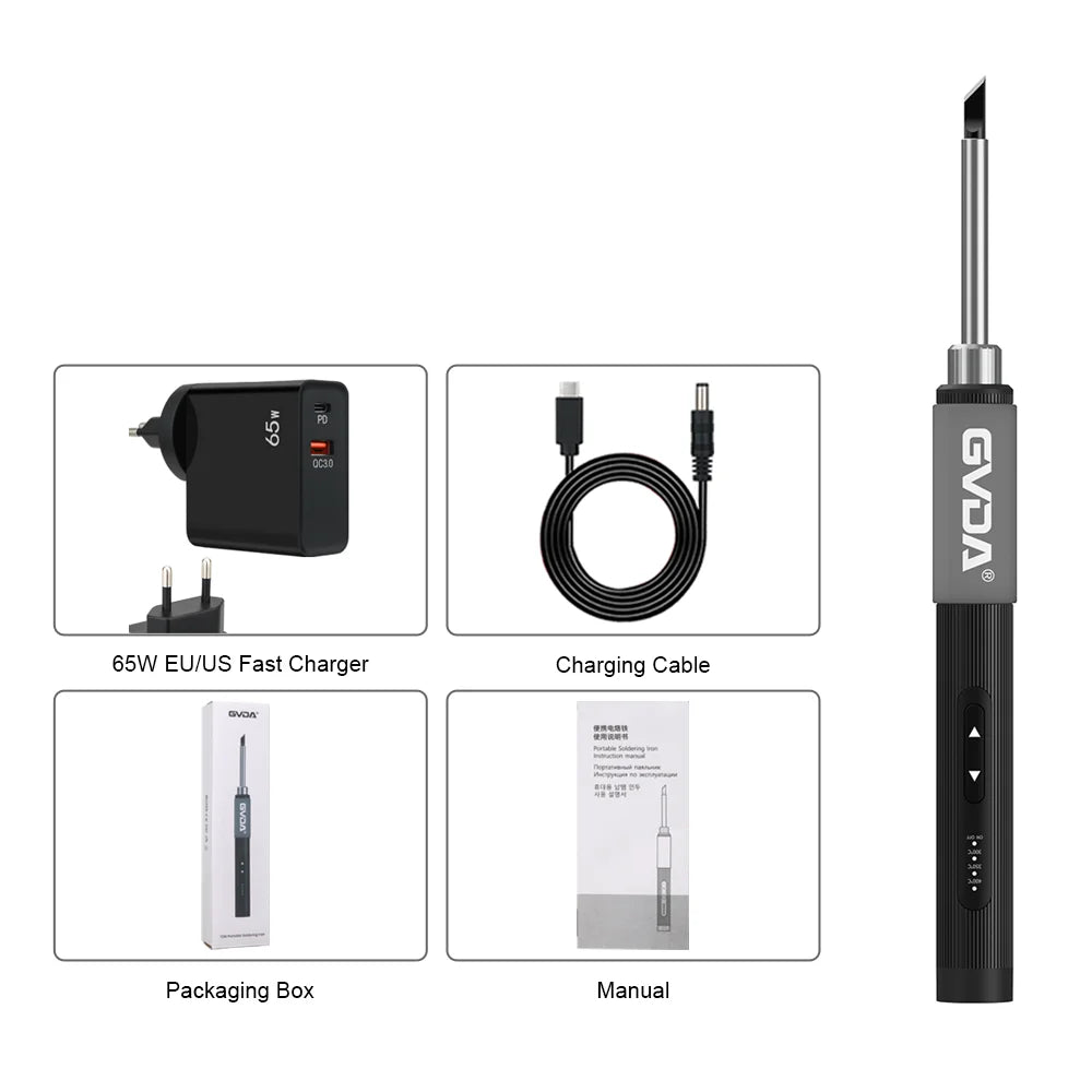 GVDA Electric Soldering Iron Welding Tool Ceramic Heater Welding Solder Rework Station Repair Heat Pencil Portable Soldering Pen