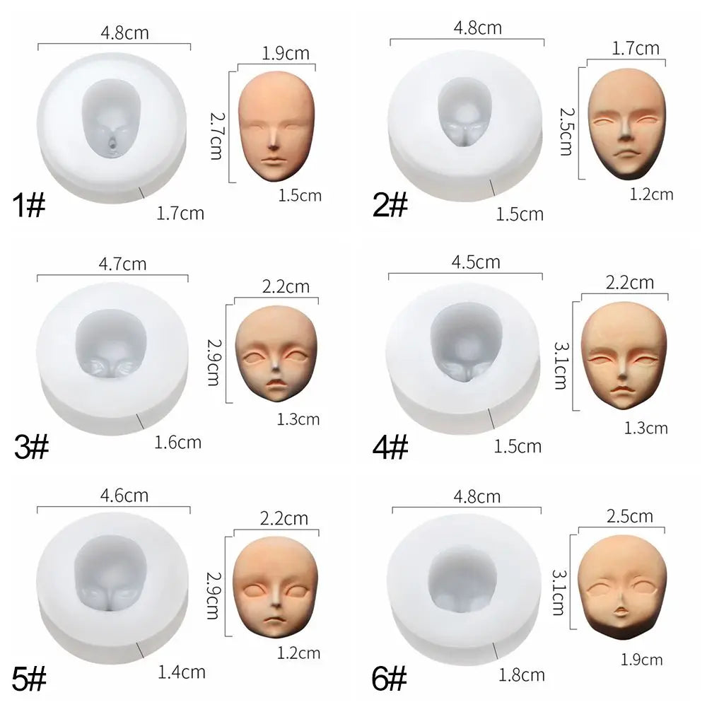 3D Baby Face Silicone Molds Human Facial Mould DIY Doll Modified Polymer Clay Fondant Cake Decor Action figure Handmade Mold