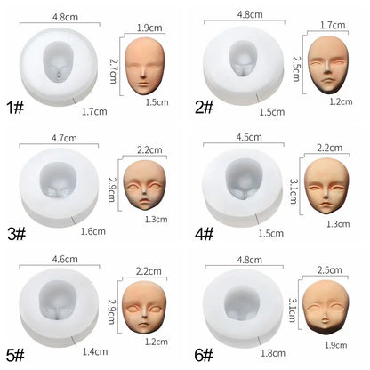 3D Baby Face Silicone Molds Human Facial Mould DIY Doll Modified Polymer Clay Fondant Cake Decor Action figure Handmade Mold