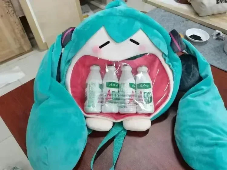 Hatsune Miku Shoulder Bag New Backpack Cute Anime Girl Plush Cartoon Kawaii Knapsack Student Bag Packet Kids Gifts Toys