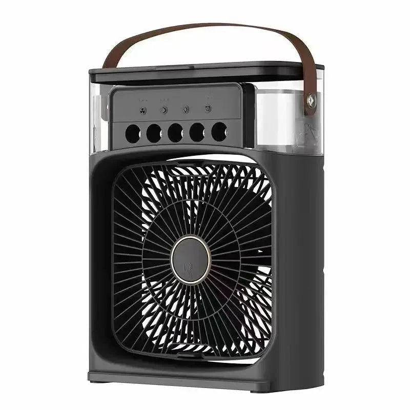 Lenovo 5 Holes Air Conditioner Fan USB Air Cooler Humidifier Water Portable Mist Spray LED Night Light Desktop Cooling Fan 2026