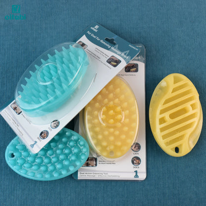 Oitabi Soft Rubber Pet Brush for Short Hair Dog & Cat Grooming Bathing Massaging Deshedding Multi-Function Wet or Dry Pets Brush