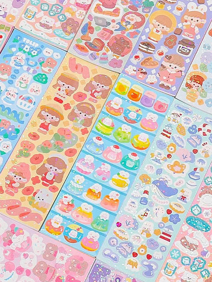 200p Kawaii Stickers for Kids Cute Stationary Aesthetic Diary Decoration Art Supplies Stickers for Scrapbooking Lot Korean Paper