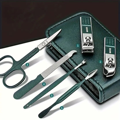 6-Piece Nail Care Set - High End Nail Scissors & Clippers for Men & Women, Portable Manicure Kit with Pouch
