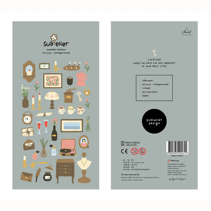 Korean Brand Suatelier Collection Daily Food Vlog Stickers DIY Scrapbooking Journey Diary Stationery Stickers Supplies