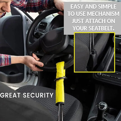 Truck steering wheel lock Universal auto seat belt buckle lock rope Car 5mm thick braided steel cable anti-theft safety lock set