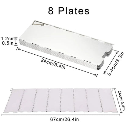 8/9/10/12/14/16 Plates Folding Camping Stove Windshield Gas Stove Wind Shield Lightweight Outdoor Picnic Cooker Wind Screen