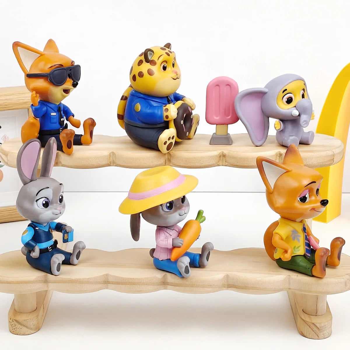 6pcs/set Zootopia Zootropolis Judy Hopps Nick Wilde Cartoon Movie Action Figure Toys Collection Model Cute Doll Gift Decoration