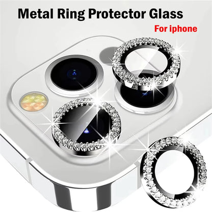 Glitter Diamond Rhinestone Camera Lens Protector for iPhone 17 18 Pro Max 16 16Pro 15 14 Plus 13 12 Mini 11 Air 17Pro 18Pro Max