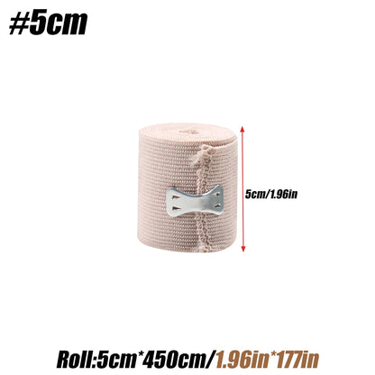 1Roll Premium Elastic Bandage Wrap – Strong Compression Bandage Wrap with Extra Clips for Sports, Sprains, Wrist, Ankle and Foot