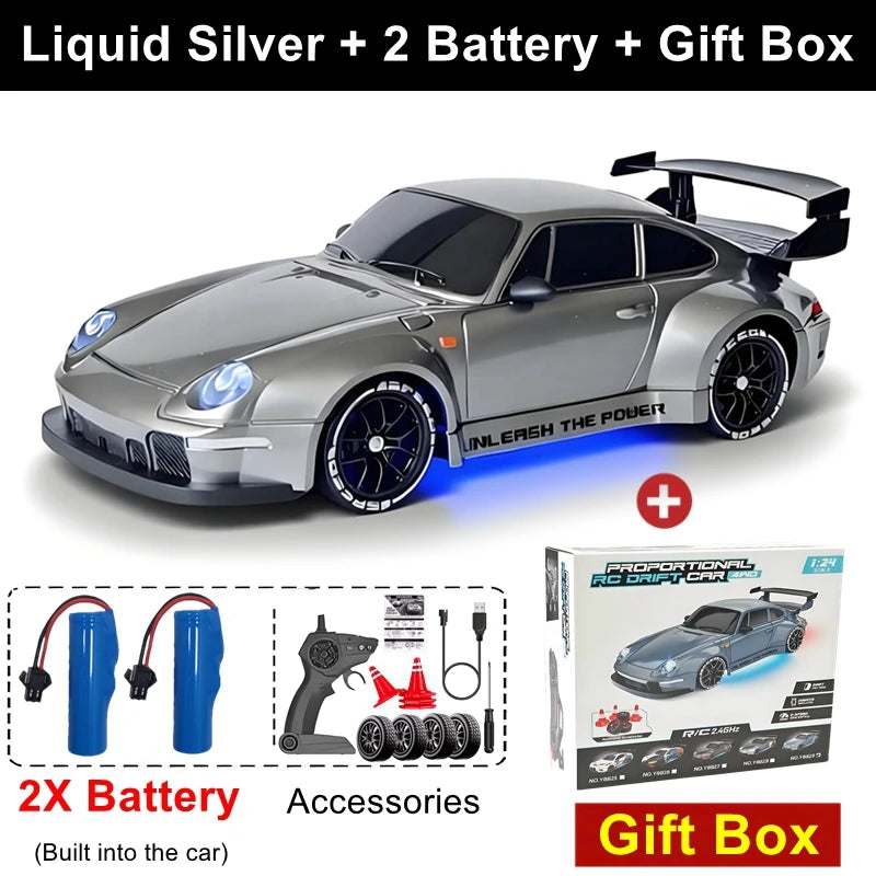 4WD Remote Control Drift Car Full Size 1:24 Mini Remote Control Racing Car Model 2.4G Radio High Speed 4X4 RC Car Vehicle Toy
