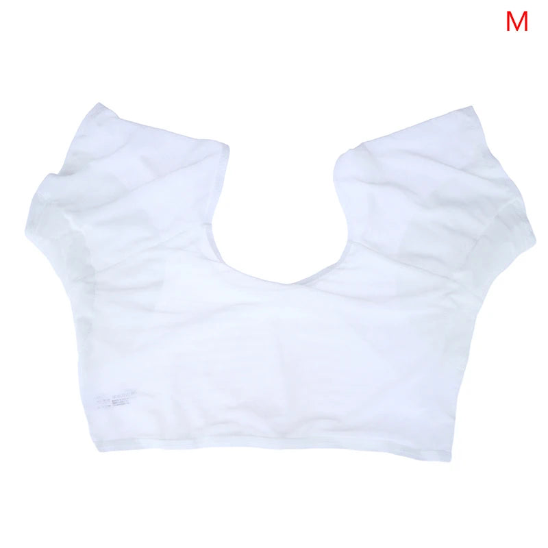 Transparent Mesh Ultra-thin Vest Absorbent Deodorant Pad Women T-shirt Washable Sweat Proof Under Top With Underarm Sweat Pads