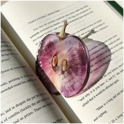 New exquisite transparent acrylic apple bookmark reading mark gift cute grape tomato bookmark toy