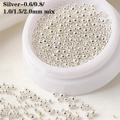 0.4mm-1.5mm Mini Steel Ball Metal Micro Caviars Alloy Nail Art Rhinestones Jewelry Manicure Accessories DIY Ornaments