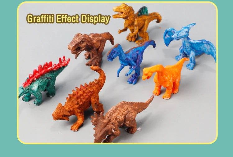 6/8PCS Unpainted DIY Dinosaur Painting Kit, Blank Model Toys for Kids 3+ Years Creative Graffiti Montessori Educational Art Gift
