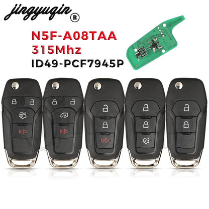 jingyuqin N5F-A08TAA Flip Remote Car Key 315MHz ID49-7945P Chip For Ford Fusion 2013-2016 Fob 2/3/4 Butttons Keyless Entry HU101