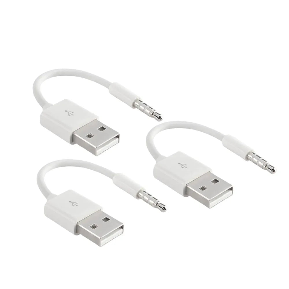 Charger Data USB 3.5mm Sync Audio Cable For IPod Shuffle 3rd 4th Gen Accessory Earphone Charging 15cm