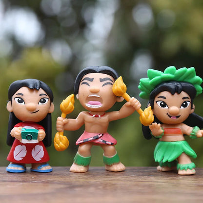 12pcs/set Stitch Lilo Action Figure Anime Cartoon Model Toys Cute Version Doll Cake Decoration Ornaments