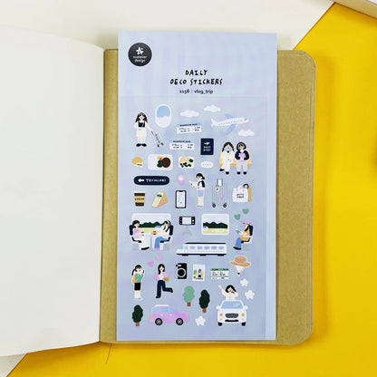 Korean Import Suatelier Travel Home Life Study Friend Stickers Scrapbooking Diy Journaling Diary Stationery Sticker School Gift
