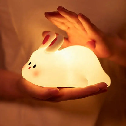 Cute Rabbit Night Light,Touch-Control Bedside Sleep Lamp,Timer, Animal Design,Ideal for Home Decor,New Year/Valentine's Day Gift