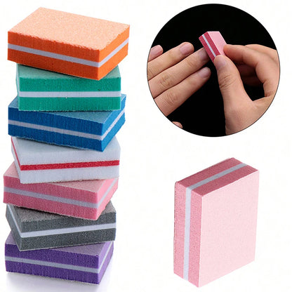 10-50-100pcs Professional Mini Nail Art Buffer File Set 100/180 Sandpaper Manicure Care Tips Sanding Polishing Tools Kit