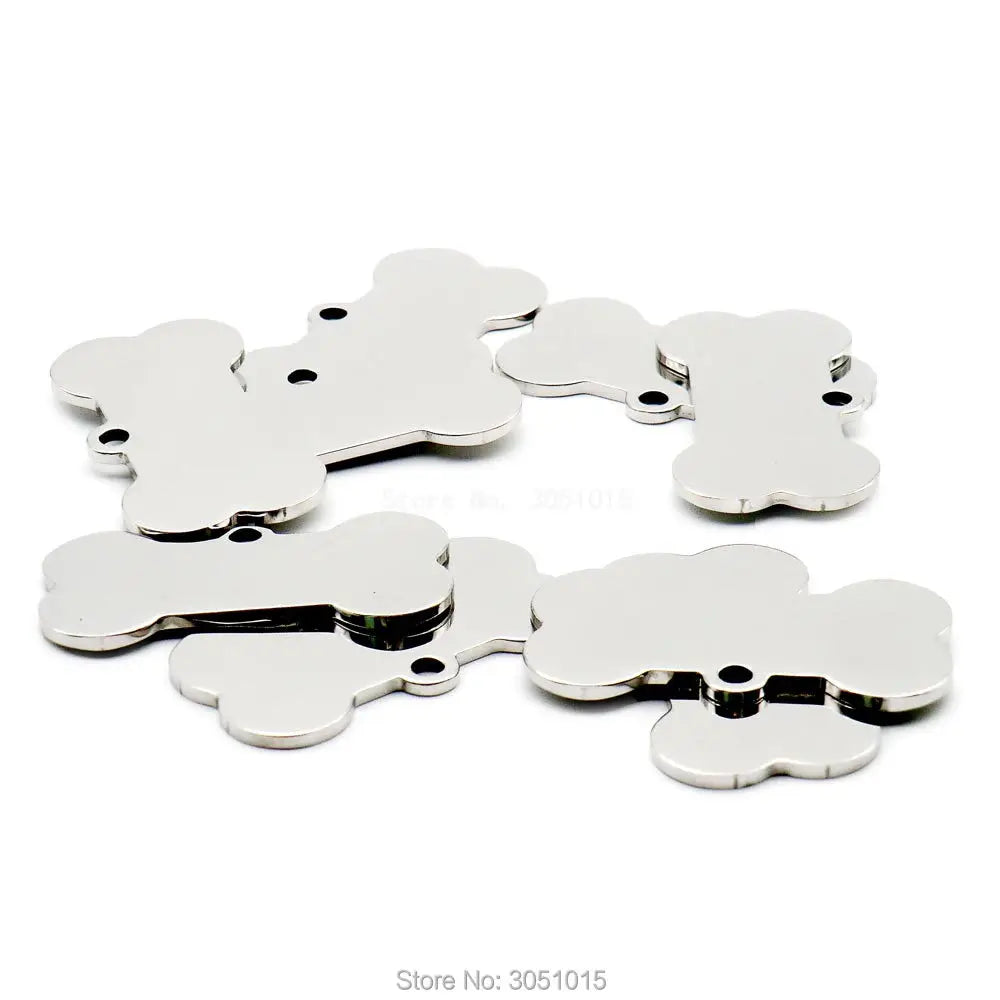 20pcs cat dog ID tag dog Personalized Stainless steel Collar bone pet Charm Pet name pendant Bone Necklace Collar Puppy plate