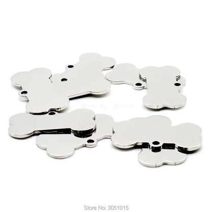20pcs cat dog ID tag dog Personalized Stainless steel Collar bone pet Charm Pet name pendant Bone Necklace Collar Puppy plate