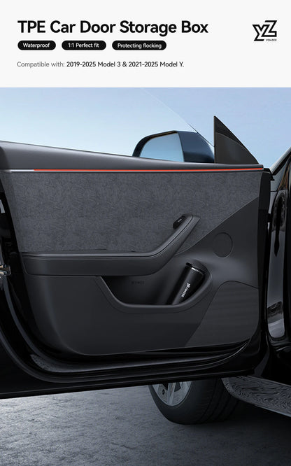 YZ For Tesla Model Y Juniper Model 3 Highland Door Side Storage Box Full-Cover Front and Rear Interior Storage Box Accessories