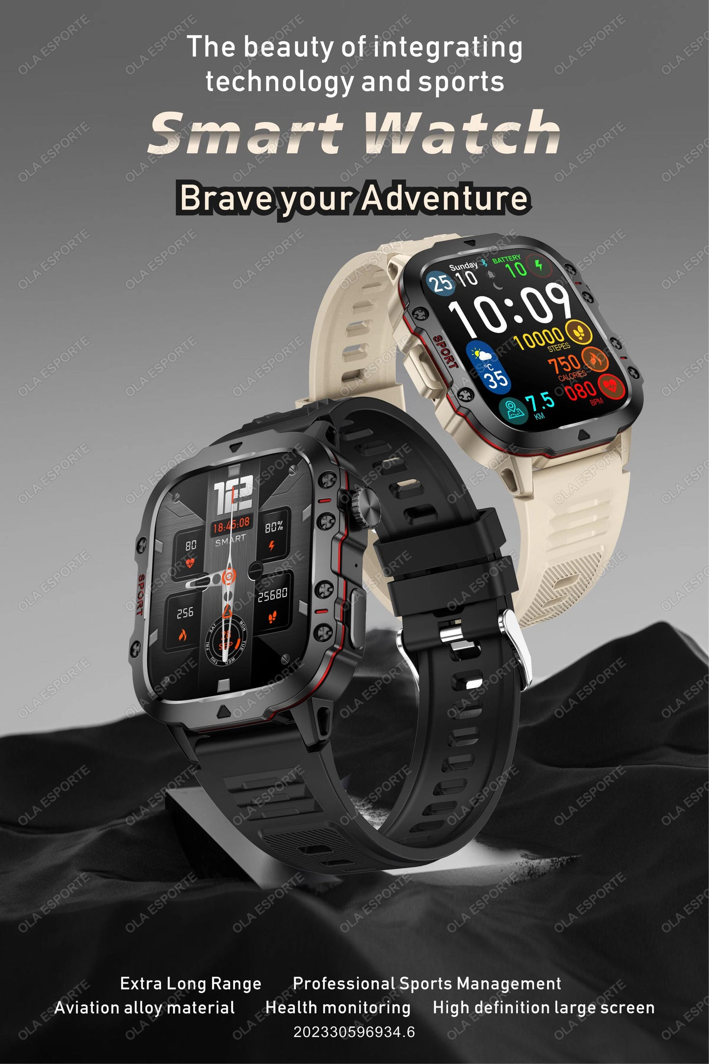 2025 Military Smartwatch GPS Men Flashlight Waterproof Outdoor Sports Tracker HD Bluetooth Calls Smart Watch New For Android IOS