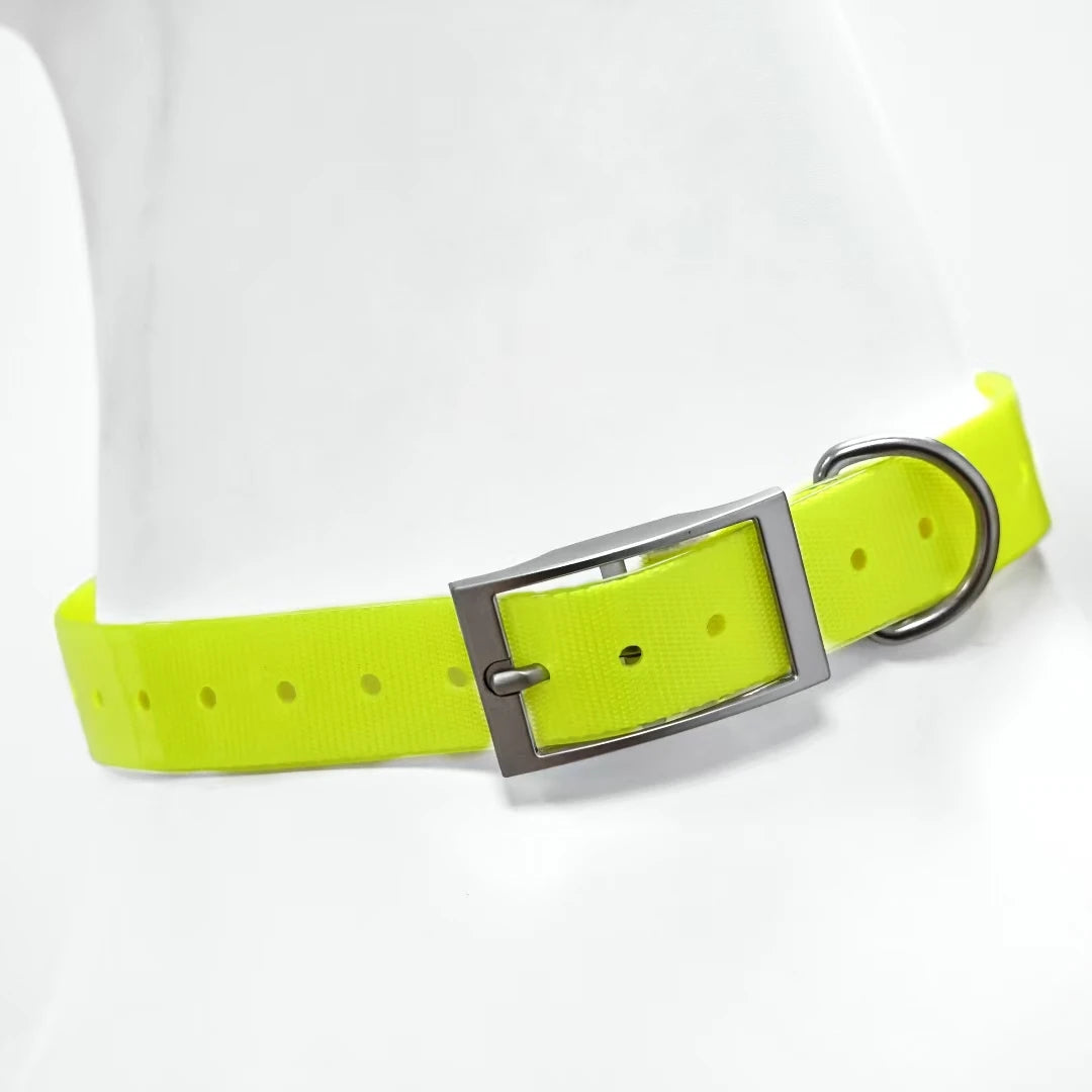 2.5cm Wide Heavy Duty TPU Dog Collar Waterproof Hunting Adjustable Pet Collar 8 Colors For Large Medium Dogs Outdoor Training