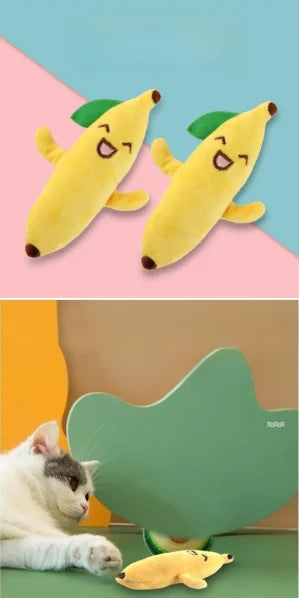 Pet Teeth Grinding and Anti Bite Toy Cartoon Plush Animal Cute Doll Self Fun and Soothing Pet Cat Toy Suitable for Home Play