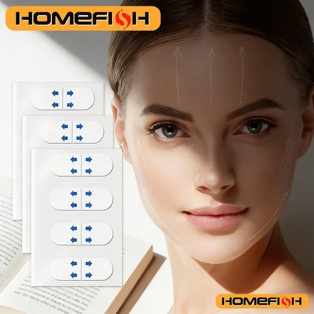 80pcs Invisible V Face Lifting Patches Facial Slimming Firming Stickers for Forehead, Neck & Chin