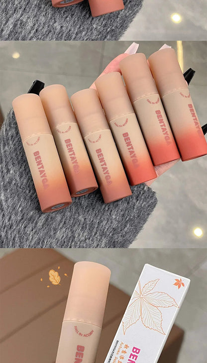 BENTAYGA Autumn Velvet Lip Mud — Matte Finish, Skin-Tone Enhancing Lip Tint, Versatile Nude Makeup, Budget-Friendly for Students