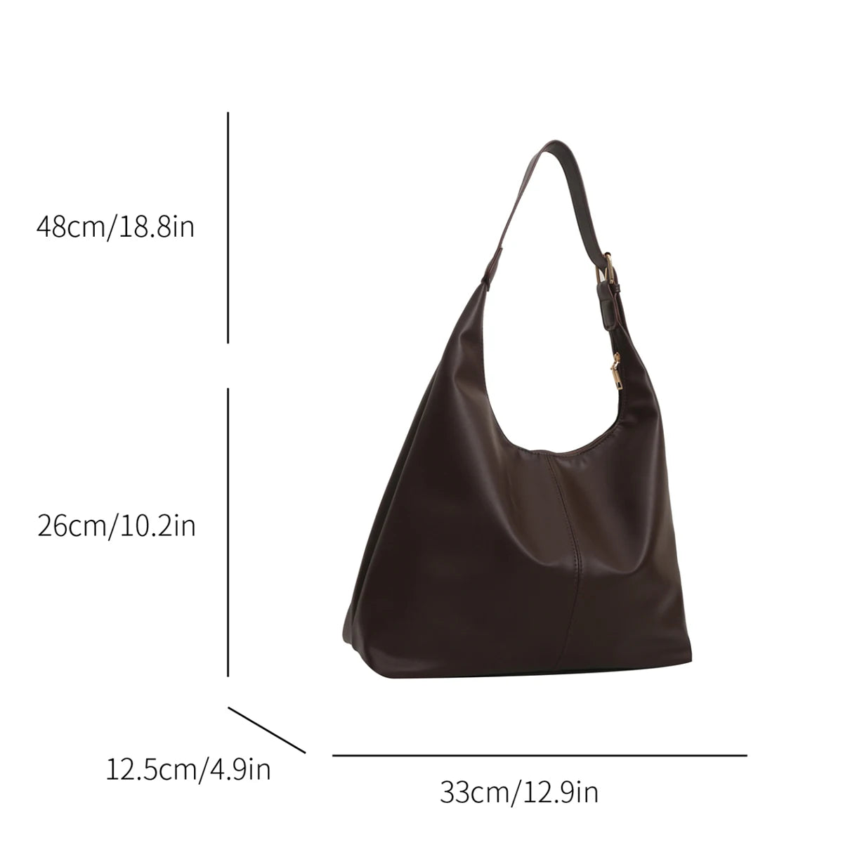 Trendy Casual Soft PU Women's Handbags Solid Color Large Capacity Female Shoulder Bag Retro Tote Bag For Commute Shopping