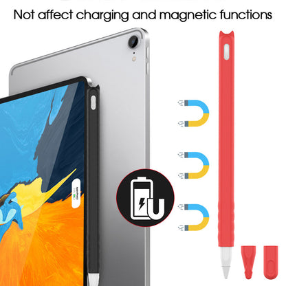 Good quality Cartoon silicone pen case for ApplePencil 2 generation Anti-slip and anti-drop tablet stylus case Solid color Cover