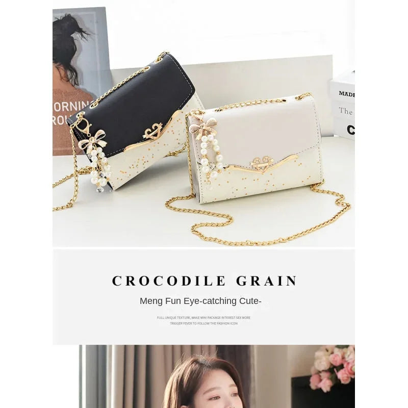 Crossbody women's bag with pendant chain Korean version ins fashion and versatile premium shoulder bag