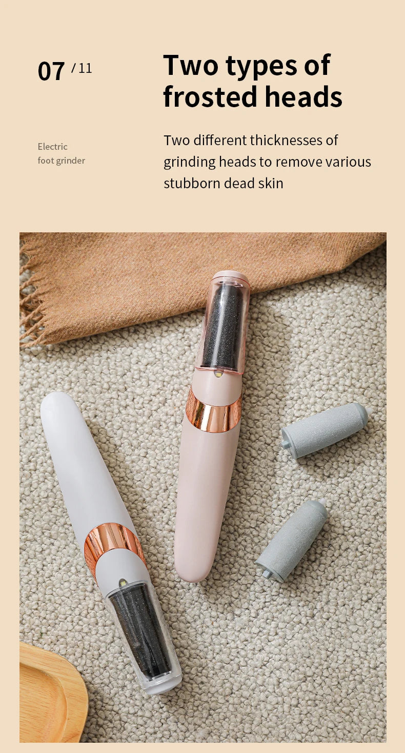 HOMEFISH Electric Foot Grinder Automatic Foot Callus Rubbing Pedicure Dead Skin Callus Remover for Foot Rechargeable Foot Beauty