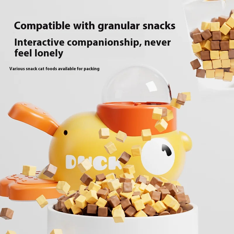 Automatic Pet Feeder - Cartoon Duck Design Dog Food Dispenser, Snack Trainer, Smart Portion Control Feeder for Cats & Dogs