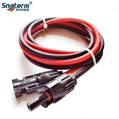 1 Pair Solar Panel Extension Cable Copper Wire Black and Red with solar Connector Solar PV Cable 6/4/2.5 mm2 10/12/14 AWG