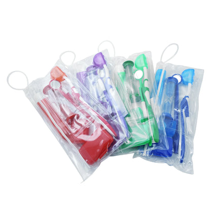 Travel Orthodontic Oral Care Kit Foldable Toothbrush Interdental Brush Dental Floss Ortho Wax Oral Cleaning Teeth Whitening Tool